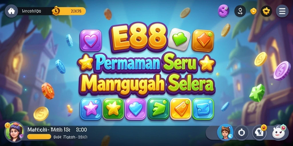 Screenshot <strong>E88</strong> menampilkan gameplay Match-3 yang seru dan menantang.