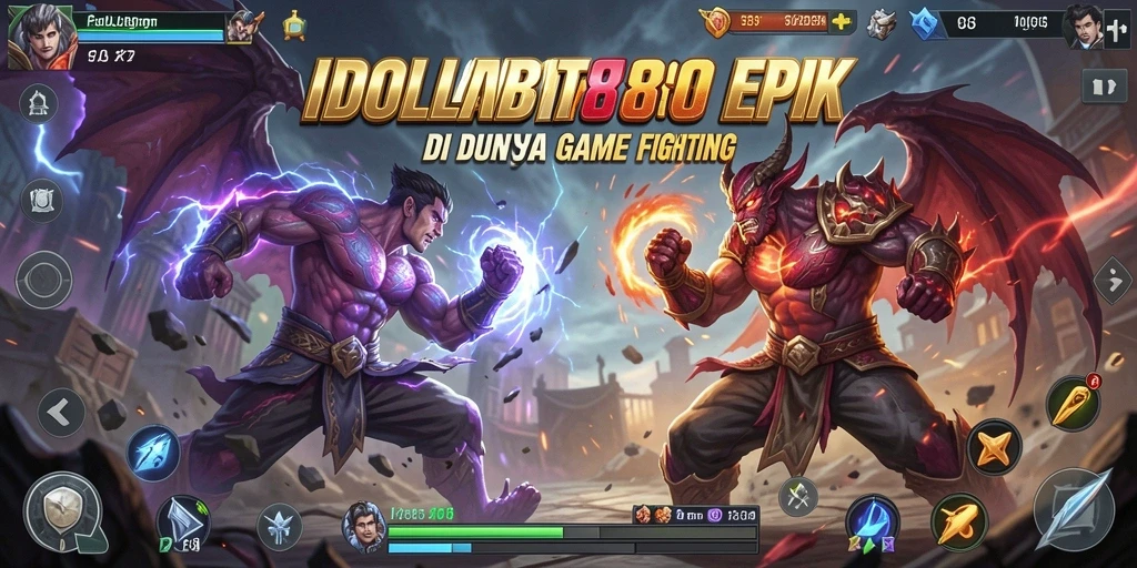 Screenshot gameplay IDOLABET88 menampilkan pertarungan seru dan karakter yang dinamis.