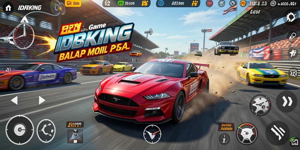 Gameplay seru balap mobil di IDRKING dengan grafis menakjubkan.