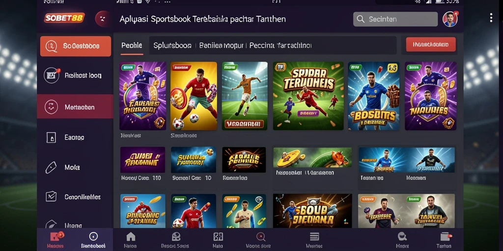 Tampilan antarmuka menarik dan mudah dipahami dalam gameplay Sportsbook.