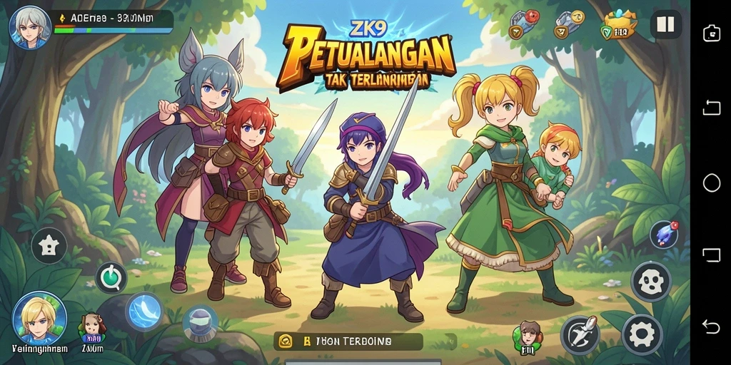Tampilan gameplay ZK9 dengan karakter anime yang dinamis.